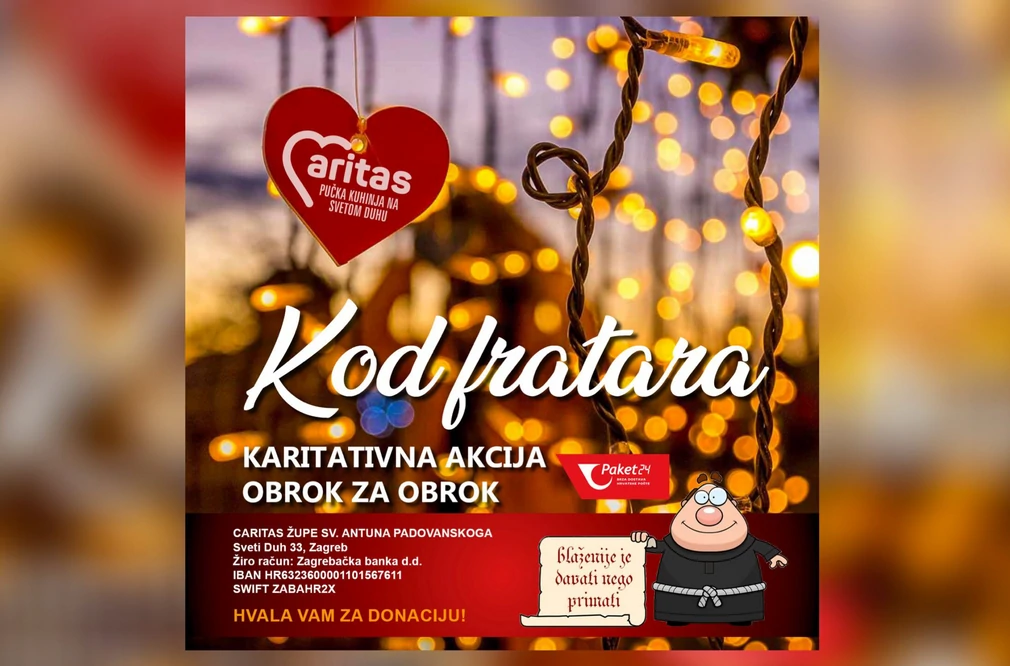 Franjevci sa Svetog Duha pokreću adventsku akciju „Obrok za obrok“ za pomoć najpotrebitijima