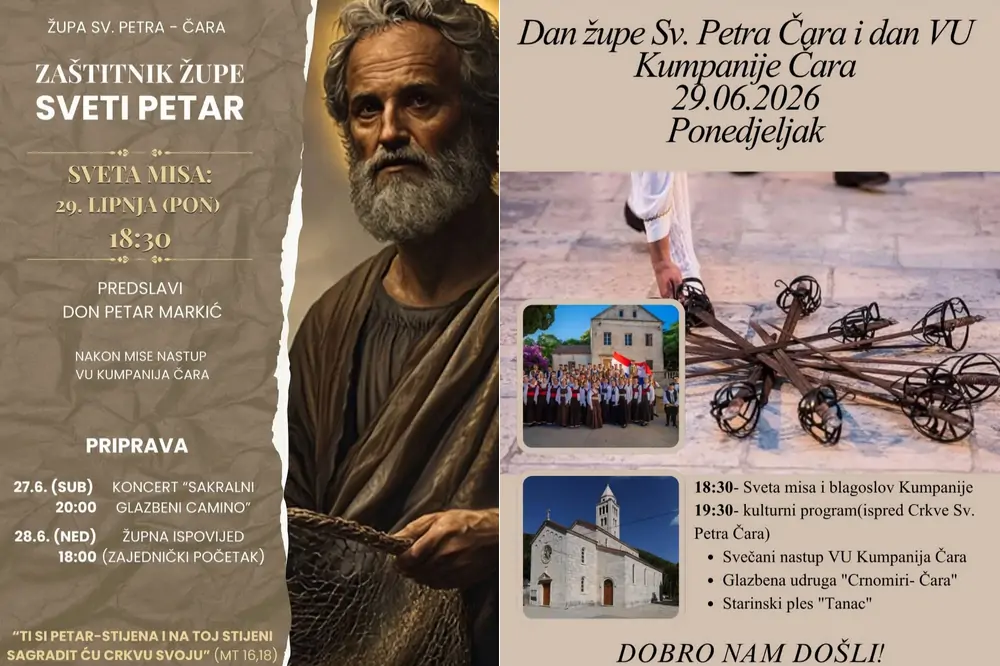 Dan župe sv. Petra i Dan VU Kumpanije Čara: Spoj vjere, tradicije i zajedništva